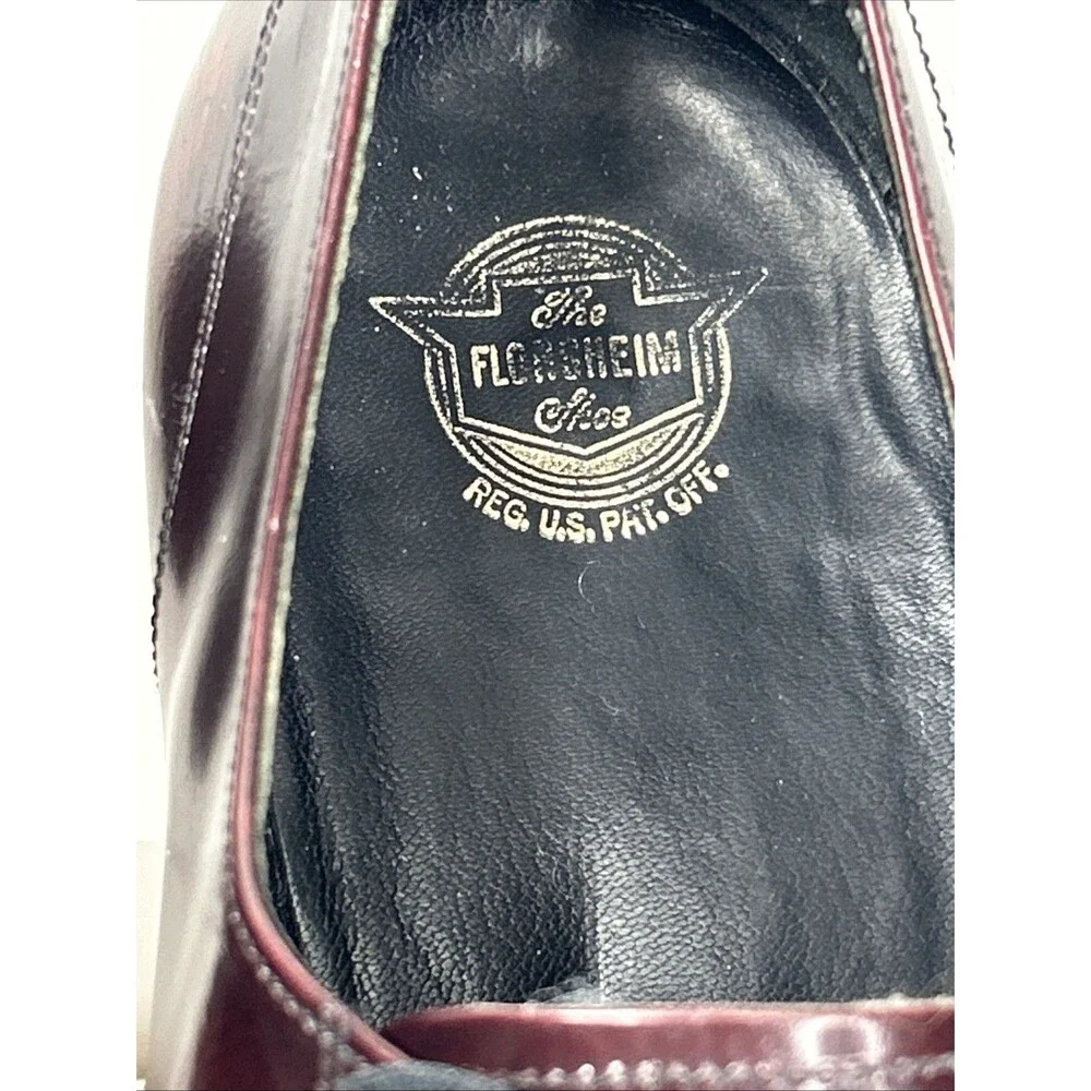 Florsheim 81052 Men’s Oxford Sz 9.5 E Burgundy Leather Dress Shoes Lace Up
